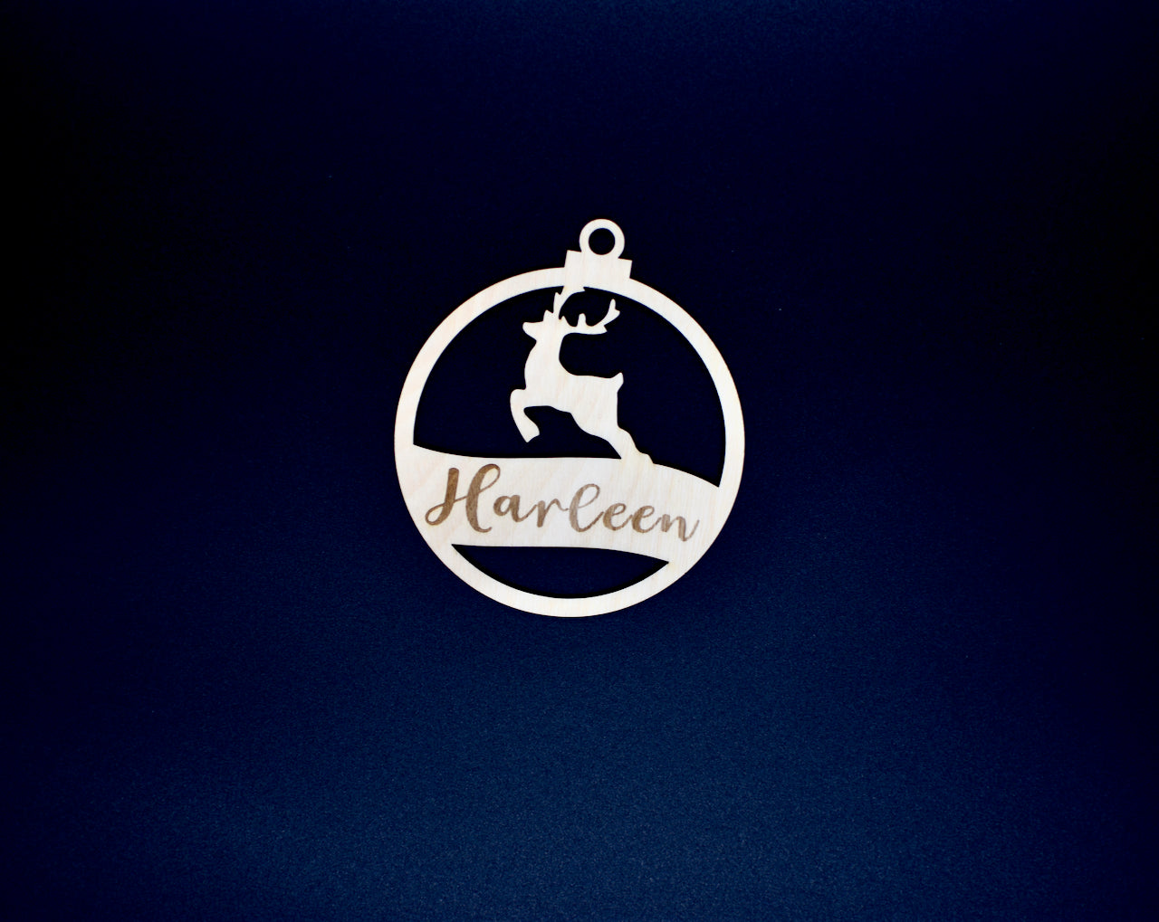 Personalized Christmas Ornament- Engraved | Deer design - HappyBundle